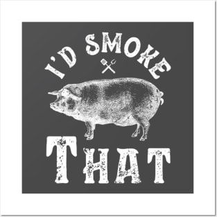 D Smoke That T-Shirt Bbq Barbeque Barbecue Grill Pork Posters and Art